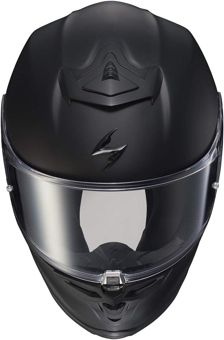 ScorpionEXO R1 Air Full Face Motorcycle Helmet with Pinlock Shield and Bluetooth Ready Speaker Pockets DOT ECE Solid (Matte Pearl White – Small)(Matte Black)