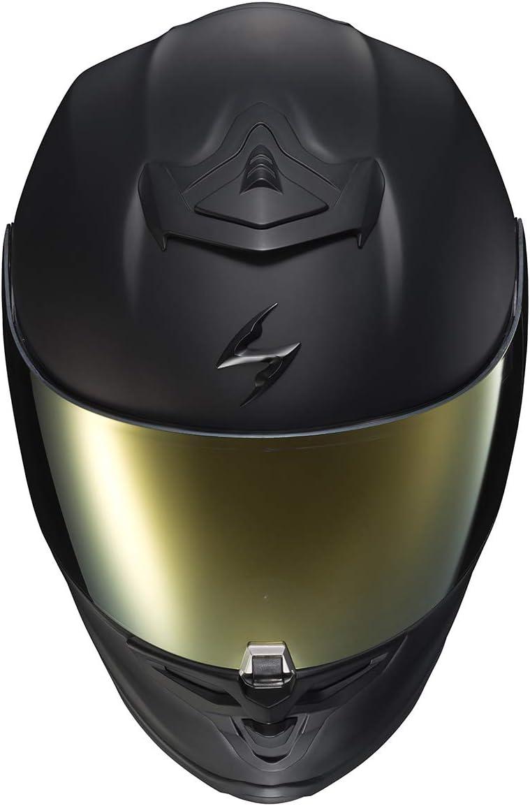 ScorpionEXO R1 Air Full Face Motorcycle Helmet with Pinlock Shield and Bluetooth Ready Speaker Pockets DOT ECE Solid (Matte Pearl White – Small)(Matte Black)