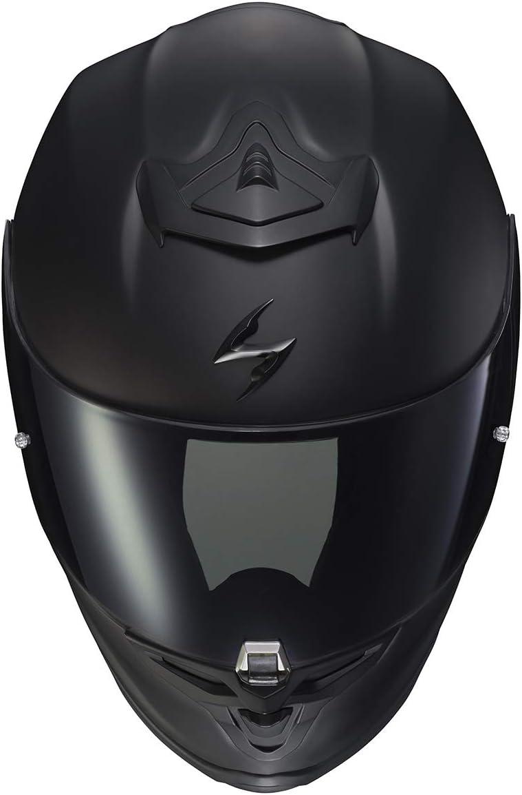 ScorpionEXO R1 Air Full Face Motorcycle Helmet with Pinlock Shield and Bluetooth Ready Speaker Pockets DOT ECE Solid (Matte Pearl White – Small)(Matte Black)