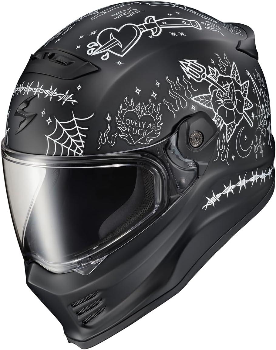 ScorpionEXO Covert FX Full Face Adult Motorcycle Helmet Street Fighter Style – Bluetooth Ready Speaker Pockets DOT ECE Solid (Matte Black – X-Large)(Litas 2 Black)