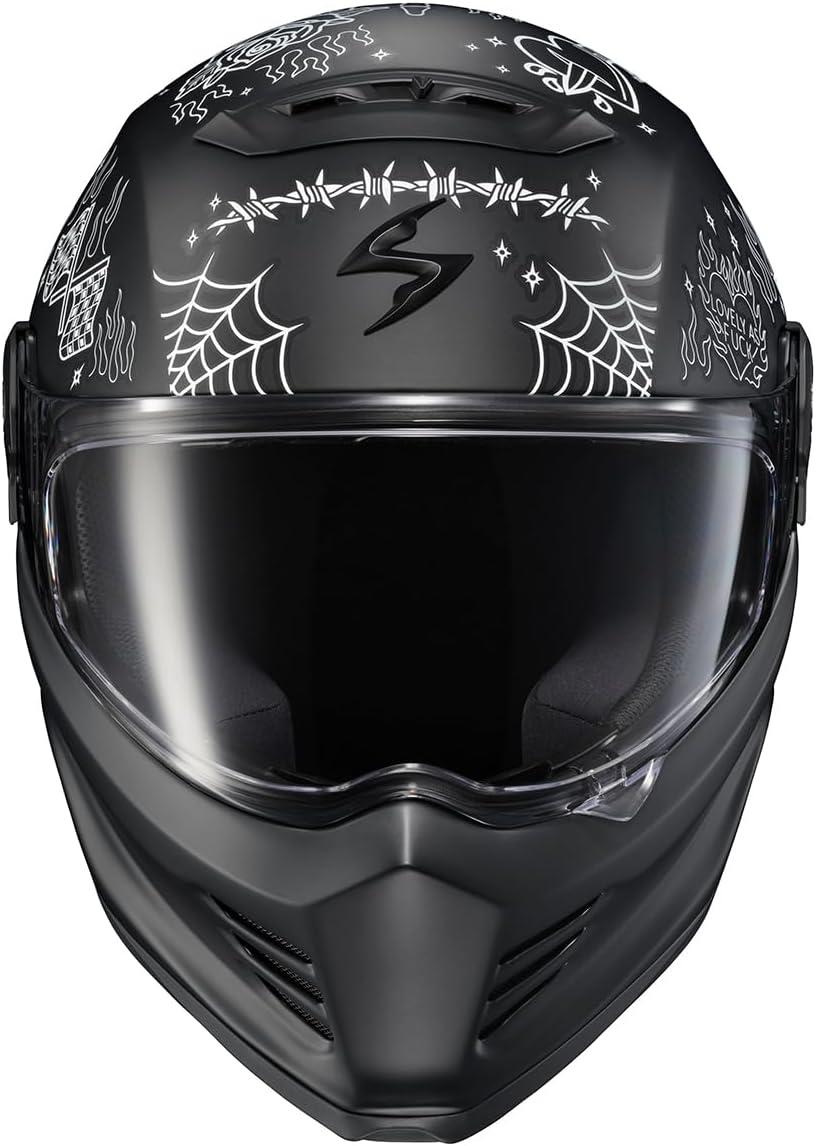 ScorpionEXO Covert FX Full Face Adult Motorcycle Helmet Street Fighter Style – Bluetooth Ready Speaker Pockets DOT ECE Solid (Matte Black – X-Large)(Litas 2 Black)
