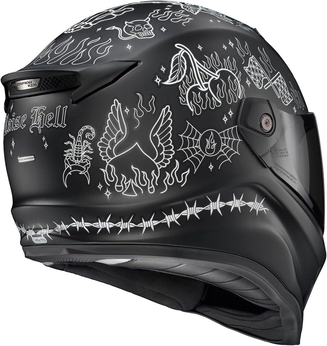 ScorpionEXO Covert FX Full Face Adult Motorcycle Helmet Street Fighter Style – Bluetooth Ready Speaker Pockets DOT ECE Solid (Matte Black – X-Large)(Litas 2 Black)