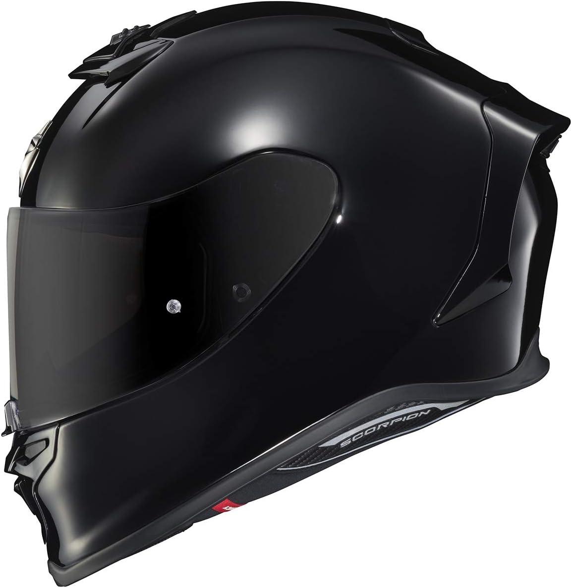 ScorpionEXO R1 Air Full Face Motorcycle Helmet with Pinlock Shield and Bluetooth Ready Speaker Pockets DOT ECE Solid (Matte Pearl White – Small)(Gloss Black)