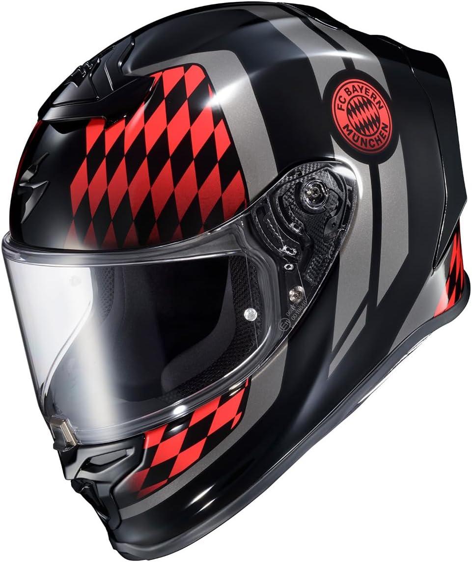 ScorpionEXO R1 Air Full Face Motorcycle Helmet with Pinlock Shield and Bluetooth Ready Speaker Pockets DOT ECE Solid (Matte Pearl White – Small)(Black/Grey/Red)