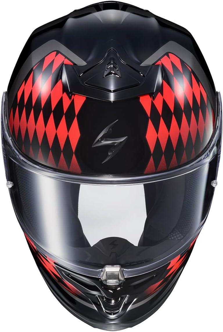 ScorpionEXO R1 Air Full Face Motorcycle Helmet with Pinlock Shield and Bluetooth Ready Speaker Pockets DOT ECE Solid (Matte Pearl White – Small)(Black/Grey/Red)