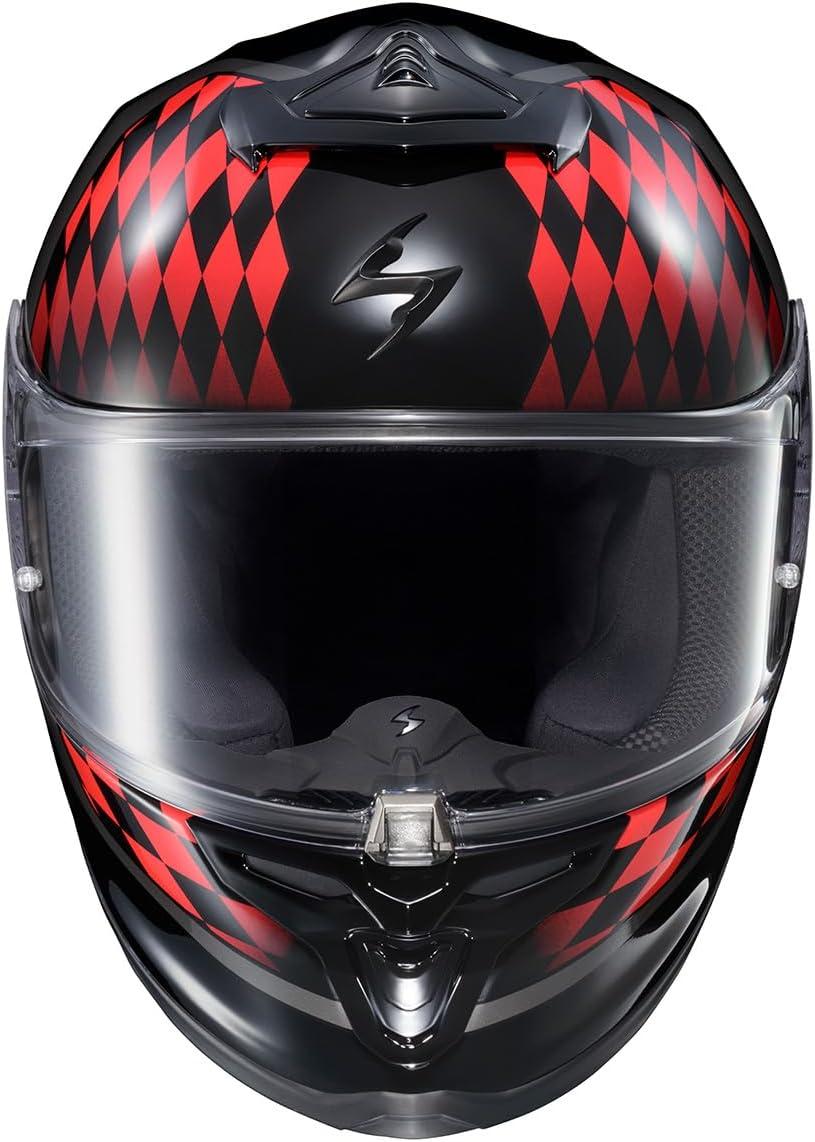 ScorpionEXO R1 Air Full Face Motorcycle Helmet with Pinlock Shield and Bluetooth Ready Speaker Pockets DOT ECE Solid (Matte Pearl White – Small)(Black/Grey/Red)