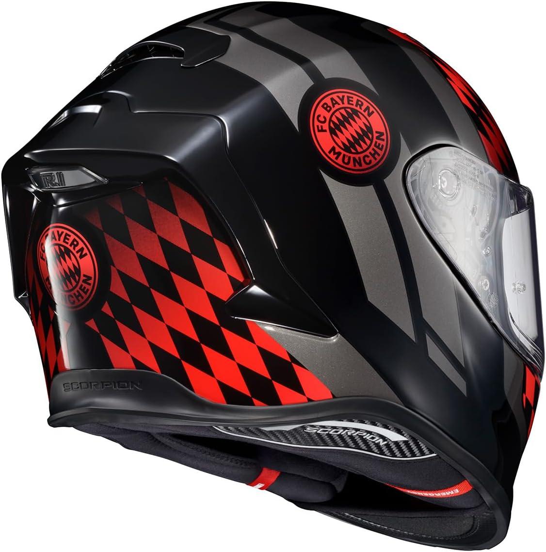 ScorpionEXO R1 Air Full Face Motorcycle Helmet with Pinlock Shield and Bluetooth Ready Speaker Pockets DOT ECE Solid (Matte Pearl White – Small)(Black/Grey/Red)