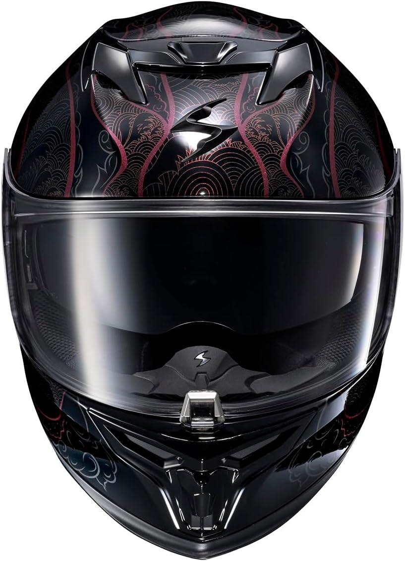 ScorpionEXO T520 Full Face Touring Motorcycle Helmet with Bluetooth Ready Speaker Pockets DOT ECE Approved Nama-Shimi (Black/Gold – Medium)(Nama-shimi Black/Chameleon)