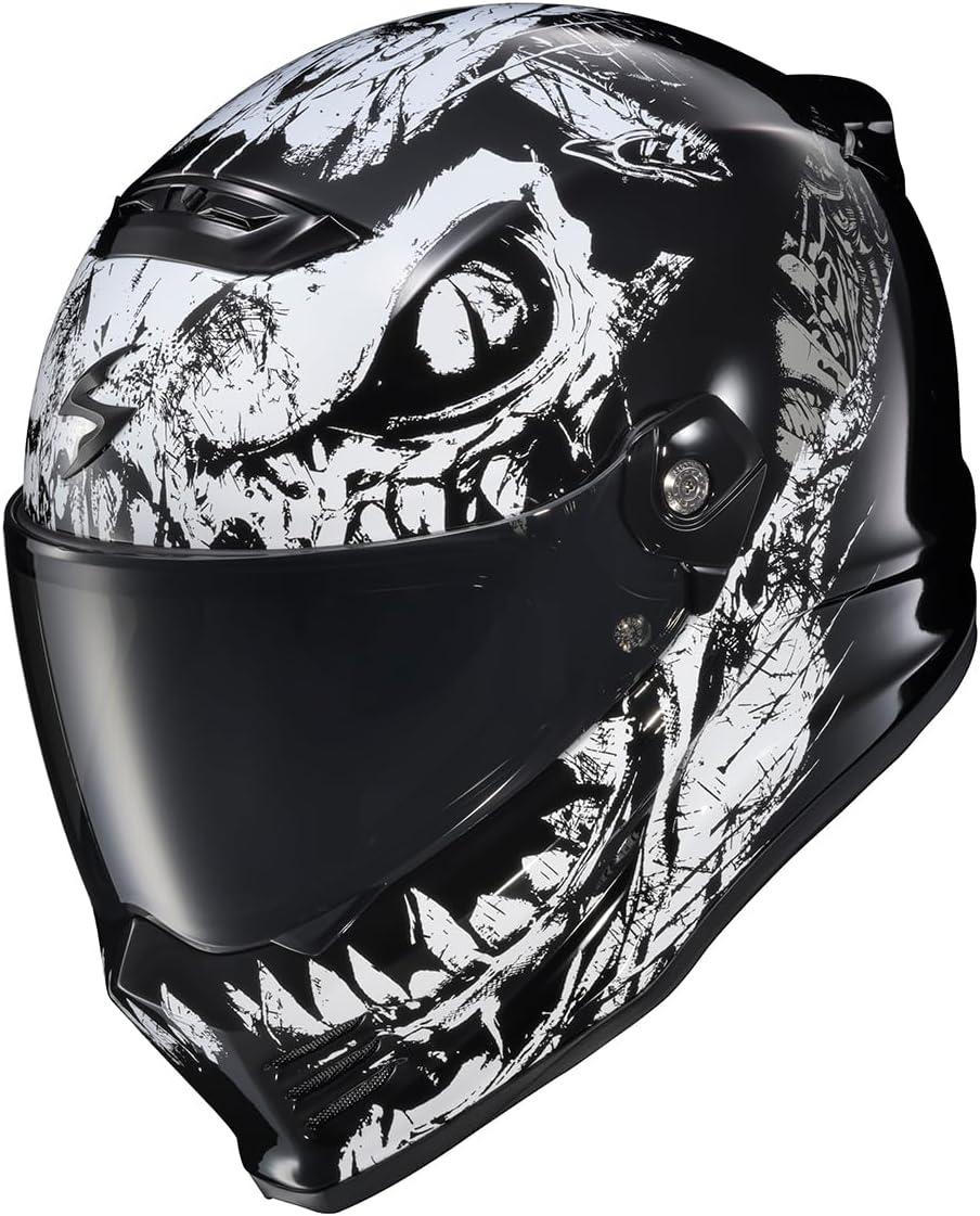 ScorpionEXO Covert FX Full Face Adult Motorcycle Helmet Street Fighter Style – Bluetooth Ready Speaker Pockets DOT ECE Solid (Matte Black – X-Large)(Caiman Gloss Black)