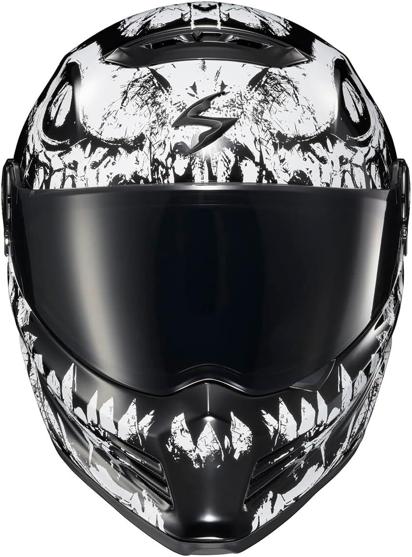 ScorpionEXO Covert FX Full Face Adult Motorcycle Helmet Street Fighter Style – Bluetooth Ready Speaker Pockets DOT ECE Solid (Matte Black – X-Large)(Caiman Gloss Black)