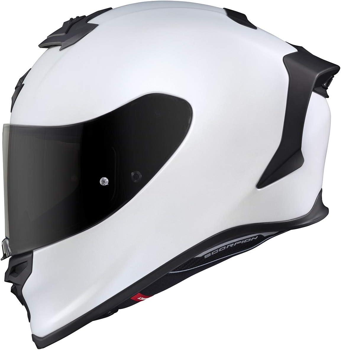 ScorpionEXO R1 Air Full Face Motorcycle Helmet with Pinlock Shield and Bluetooth Ready Speaker Pockets DOT ECE Solid (Matte Pearl White – Small)(Matte Pearl White)