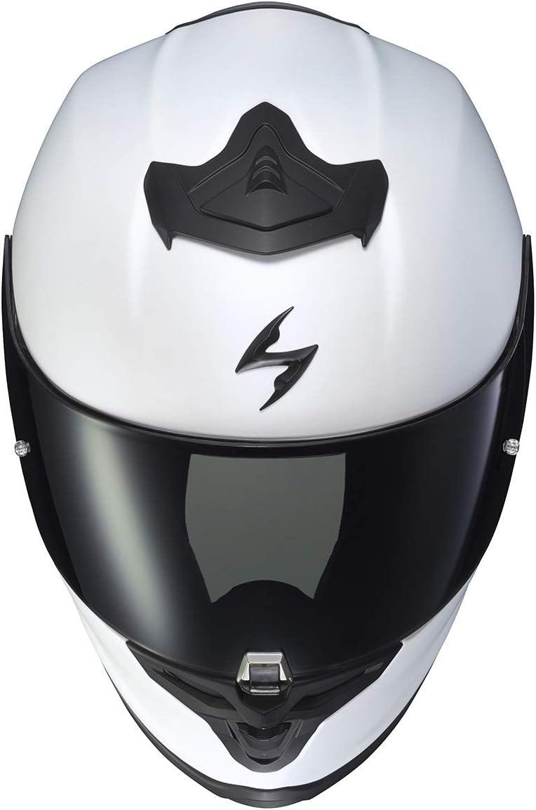 ScorpionEXO R1 Air Full Face Motorcycle Helmet with Pinlock Shield and Bluetooth Ready Speaker Pockets DOT ECE Solid (Matte Pearl White – Small)(Matte Pearl White)
