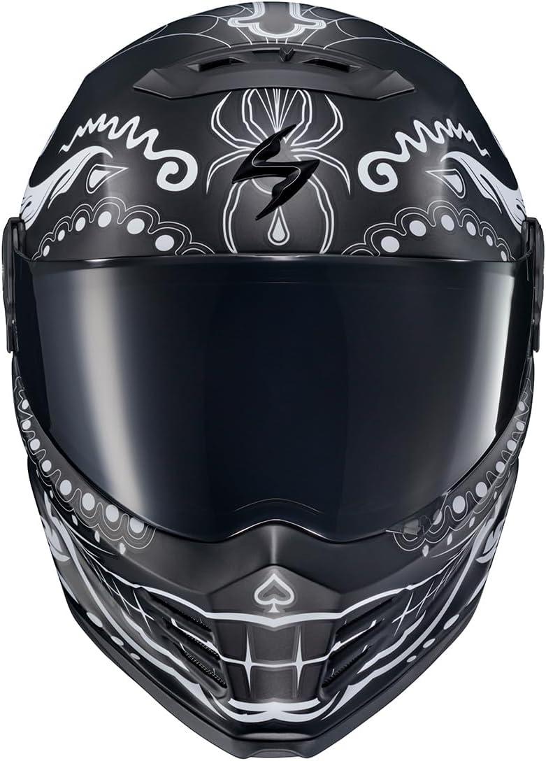 ScorpionEXO Covert FX Full Face Adult Motorcycle Helmet Street Fighter Style – Bluetooth Ready Speaker Pockets DOT ECE Solid (Matte Black – X-Large)(White/Matte Black)