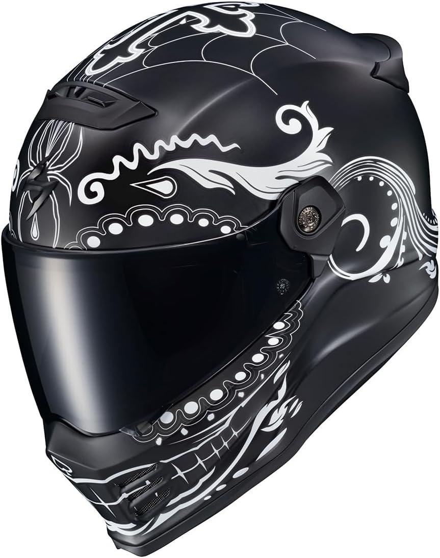 ScorpionEXO Covert FX Full Face Adult Motorcycle Helmet Street Fighter Style – Bluetooth Ready Speaker Pockets DOT ECE Solid (Matte Black – X-Large)(White/Matte Black)