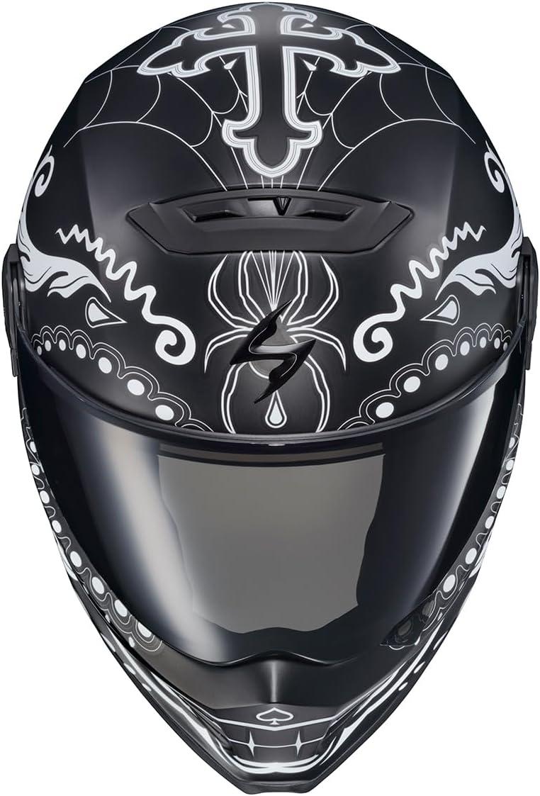 ScorpionEXO Covert FX Full Face Adult Motorcycle Helmet Street Fighter Style – Bluetooth Ready Speaker Pockets DOT ECE Solid (Matte Black – X-Large)(White/Matte Black)
