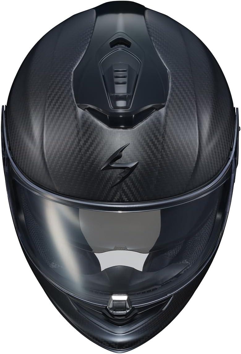 ScorpionEXO ST1400 EVO Carbon Fiber Full Face Sport Touring Street Motorcycle Helmet – Bluetooth Ready Speaker Pockets DOT ECE Solid (Matte Black – Small)(Matte Black)