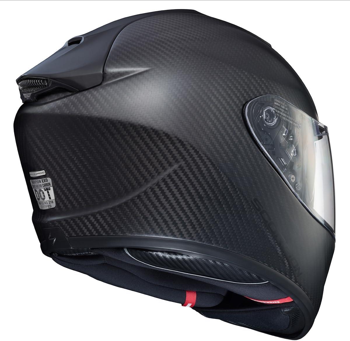 ScorpionEXO ST1400 EVO Carbon Fiber Full Face Sport Touring Street Motorcycle Helmet – Bluetooth Ready Speaker Pockets DOT ECE Solid (Matte Black – Small)(Matte Black)