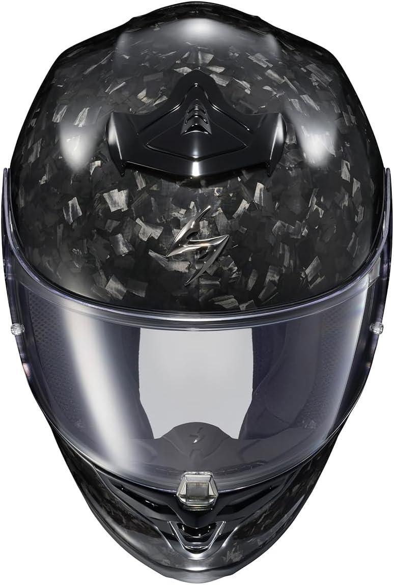 ScorpionEXO R1 Air Carbon Fiber Full Face Motorcycle Helmet with Pinlock Shield Bluetooth Ready Speaker Pockets DOT ECE Onyx (Onyx Gloss Black – Medium)(Onyx Gloss Black)