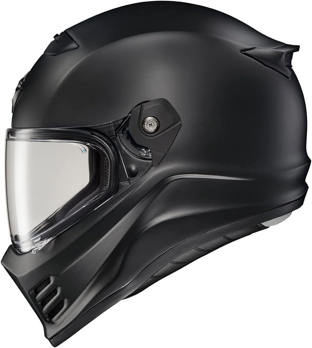 ScorpionEXO Covert FX Full Face Adult Motorcycle Helmet Street Fighter Style – Bluetooth Ready Speaker Pockets DOT ECE Solid (Matte Black – X-Large)(Matte Black)