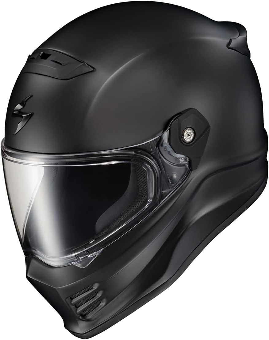 ScorpionEXO Covert FX Full Face Adult Motorcycle Helmet Street Fighter Style – Bluetooth Ready Speaker Pockets DOT ECE Solid (Matte Black – X-Large)(Matte Black)