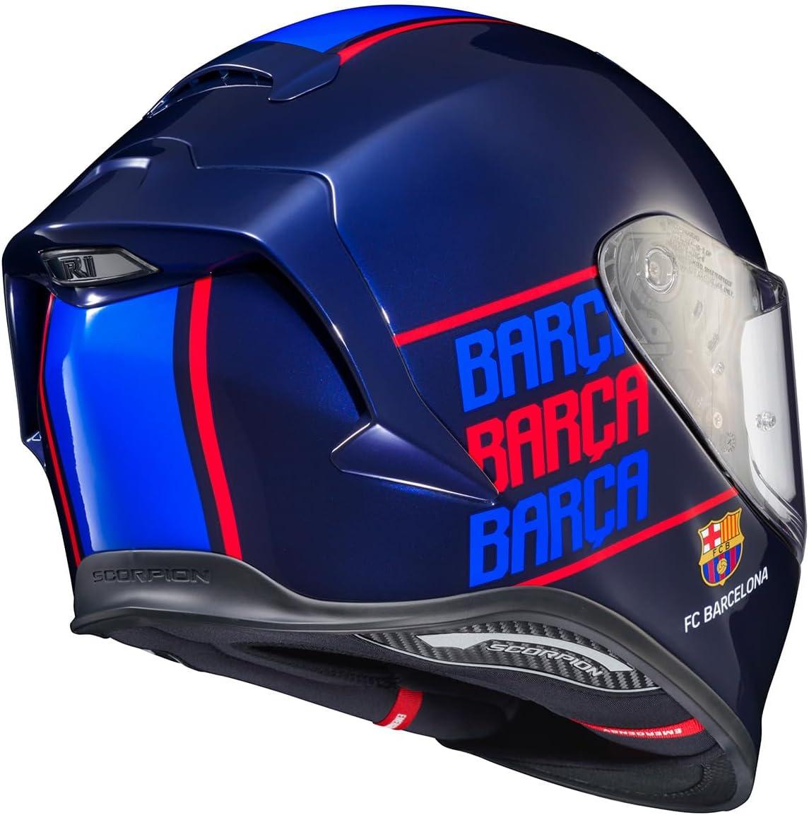 ScorpionEXO R1 Air Full Face Motorcycle Helmet with Pinlock Shield and Bluetooth Ready Speaker Pockets DOT ECE Solid (Matte Pearl White – Small)(Blue/Red)