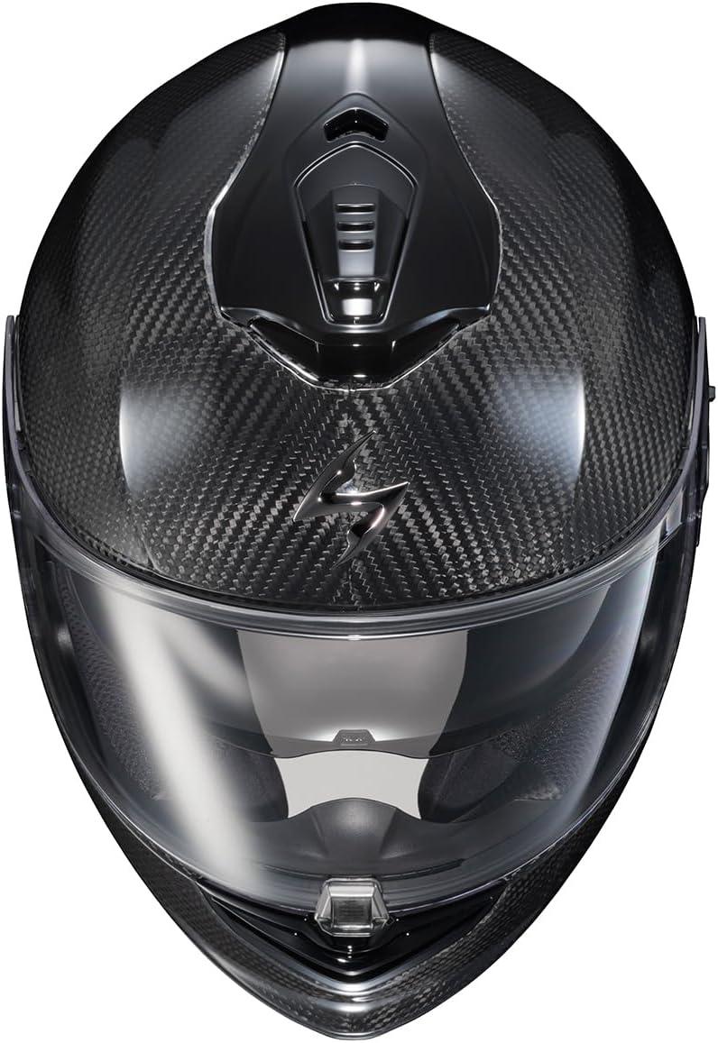 ScorpionEXO ST1400 EVO Carbon Fiber Full Face Sport Touring Street Motorcycle Helmet – Bluetooth Ready Speaker Pockets DOT ECE Solid (Matte Black – Small)(Gloss Black)