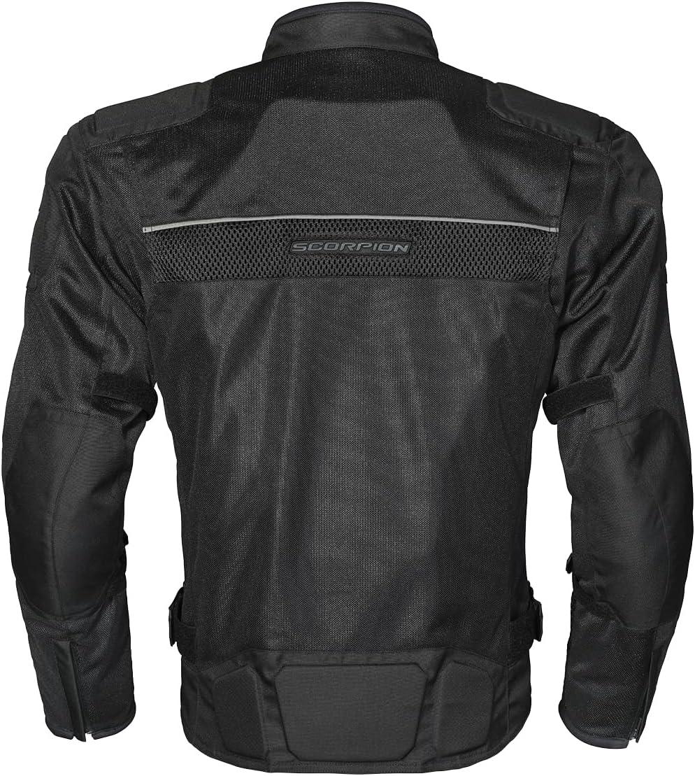 ScorpionEXO Vortex Air Men’s Mesh Reflective Motorcycle Riding Jacket Abrasion Resistant with CE-Rated Armor (Black – Large)(Black)