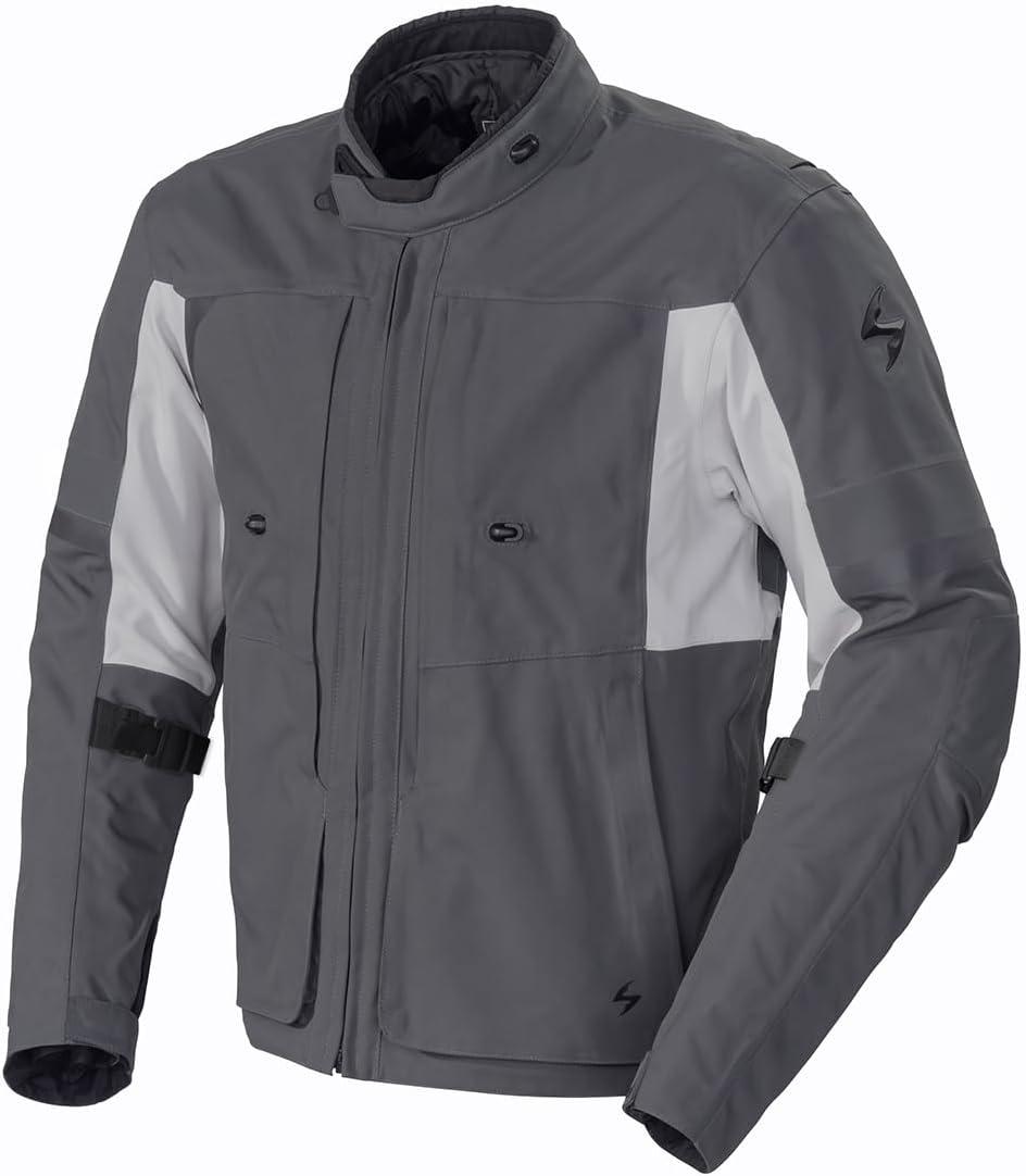 ScorpionEXO Optima II Men’s Mesh Reflective Motorcycle Riding Jacket Abrasion-Resistant (Black – Small)(Grey)