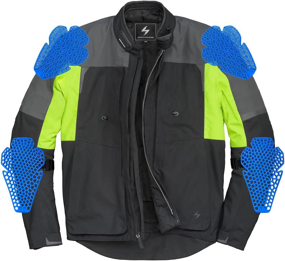 ScorpionEXO Optima II Men’s Mesh Reflective Motorcycle Riding Jacket Abrasion-Resistant (Black – Small)(Hi-vis)