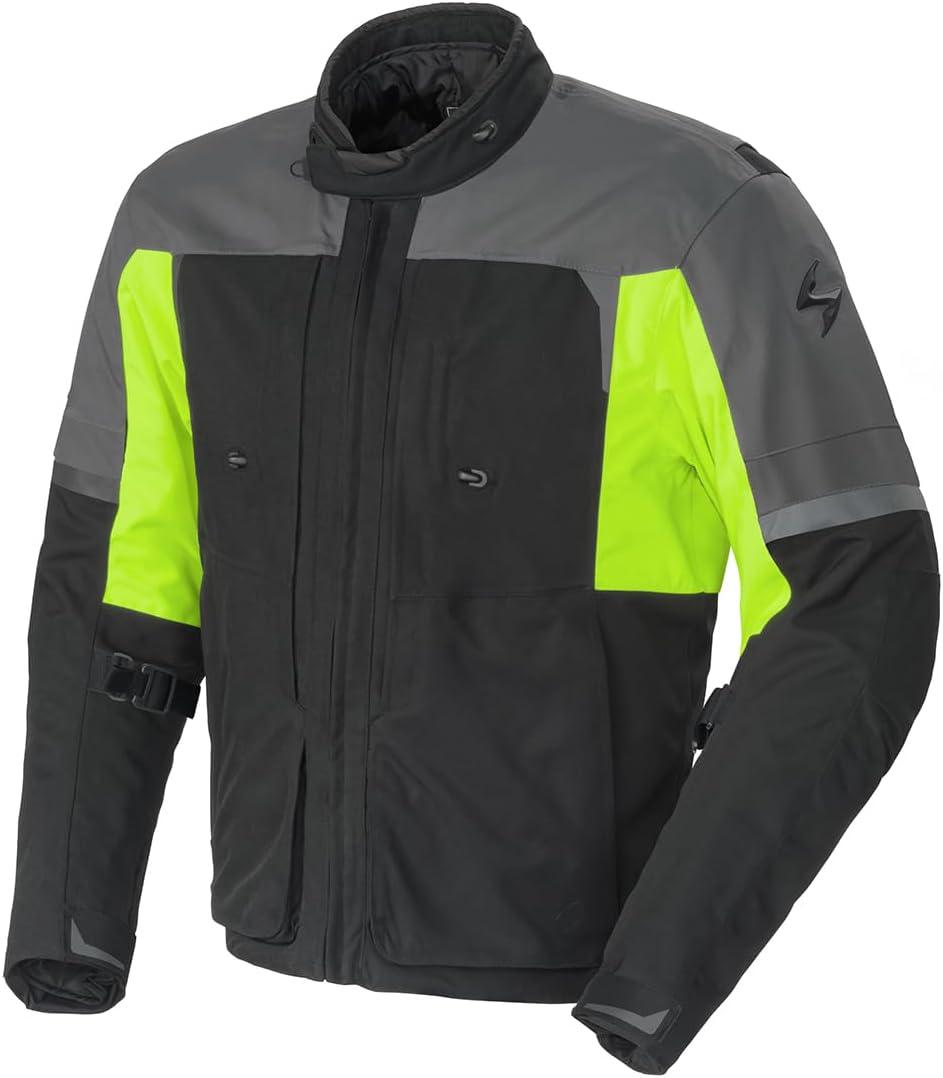 ScorpionEXO Optima II Men’s Mesh Reflective Motorcycle Riding Jacket Abrasion-Resistant (Black – Small)(Hi-vis)