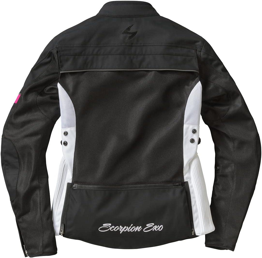 ScorpionEXO Cargo Air Women’s Lightweight Mesh Motorcycle Riding Jacket Abrasion Resistant with CE-Rated Armor and Cargo Bag (Black – X-Small)(Pink)