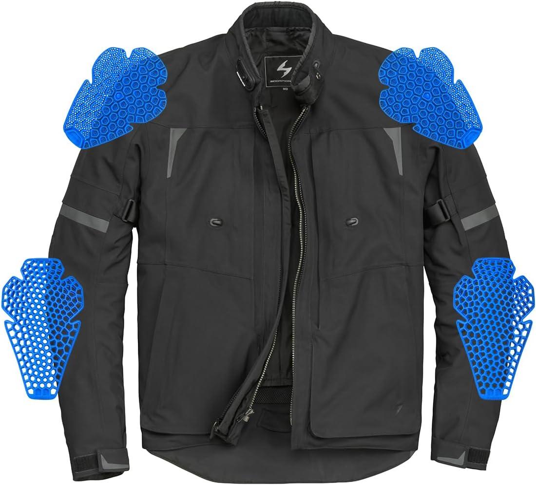 ScorpionEXO Optima II Men’s Mesh Reflective Motorcycle Riding Jacket Abrasion-Resistant (Black – Small)(Black)