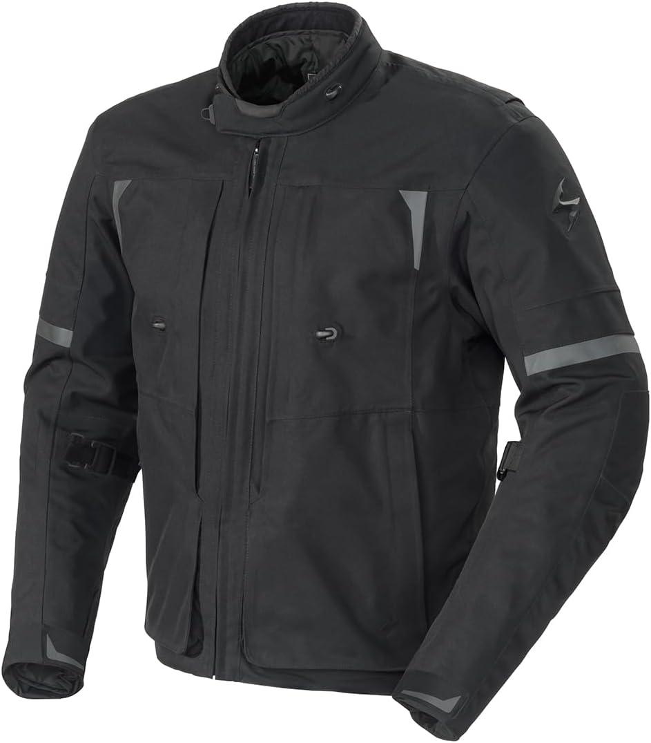 ScorpionEXO Optima II Men’s Mesh Reflective Motorcycle Riding Jacket Abrasion-Resistant (Black – Small)(Black)