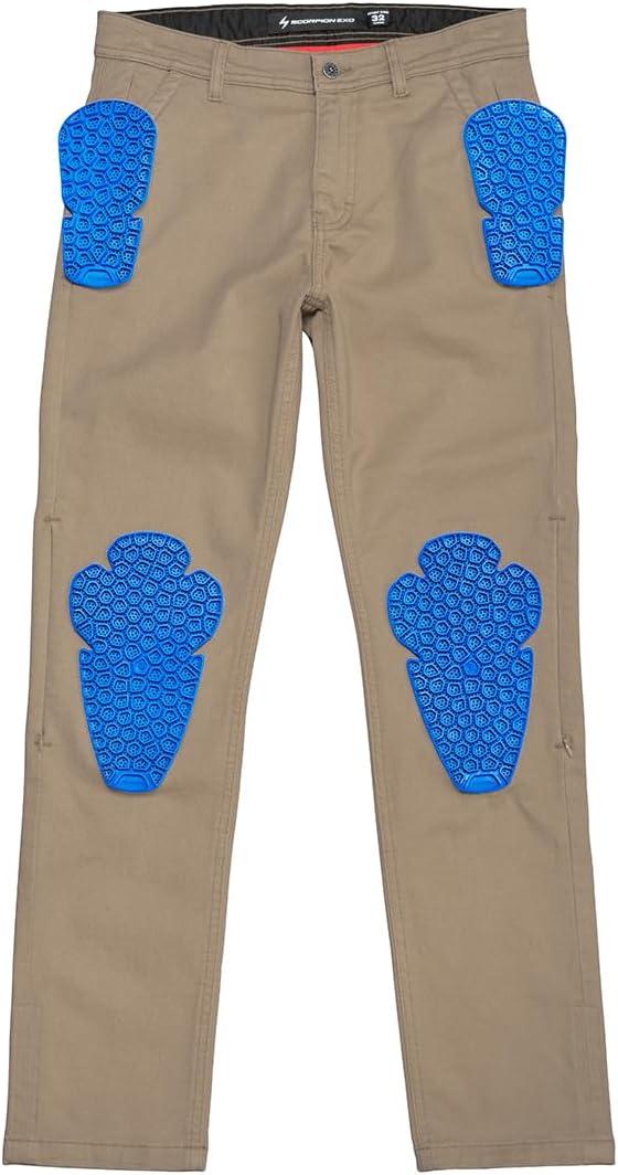 ScorpionEXO Covert Chino Men’s Motorcycle Pants with Rheon CE AA Rated (Dark Grey – 32)(Sand)