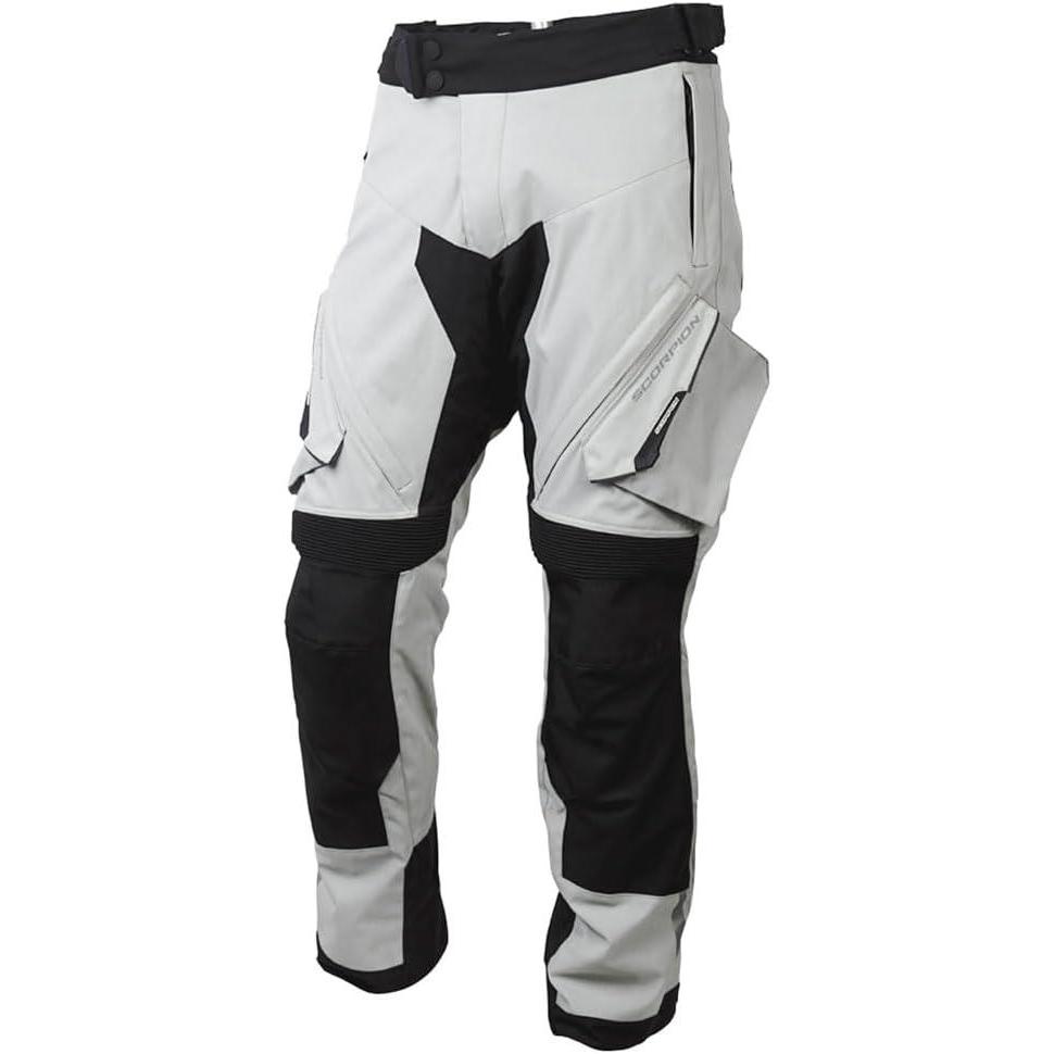 ScorpionEXO Yosemite Mens All Season Water Resistant Windproof Textile Adventure Touring Motorcycle Pants with CE-Rated Armor(Grey)