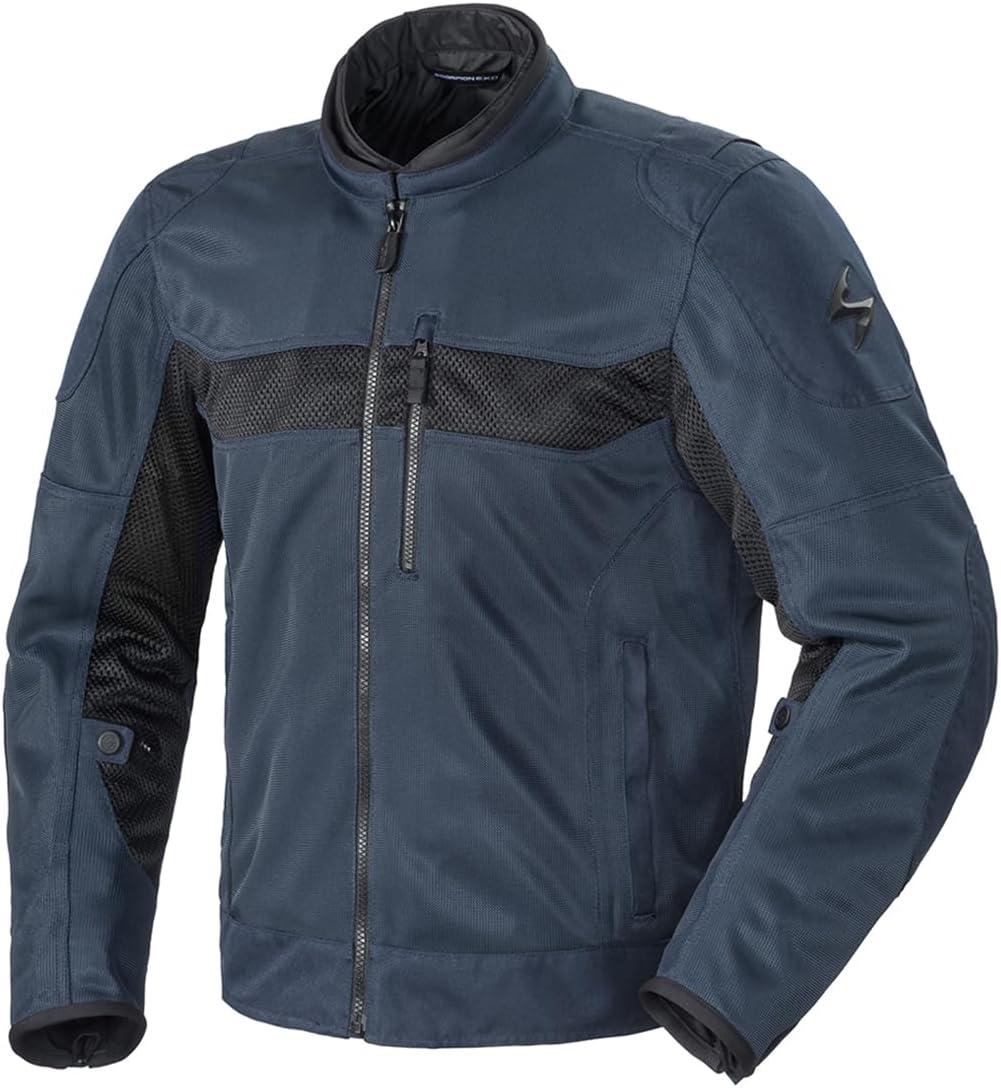ScorpionEXO Vortex Air II Men’s Mesh Jacket Reflective Motorcycle Waterproof Liner Breathable Riding Gear Reinforced(Dark Blue/Black)