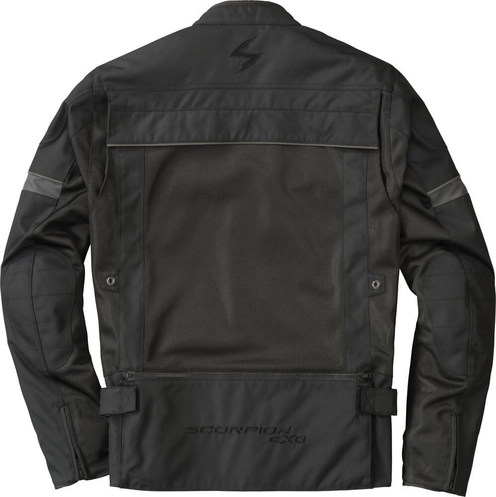 ScorpionEXO Cargo Air Men’s Lightweight Mesh Motorcycle Riding Jacket Abrasion Resistant with CE-Rated Armor and Cargo Bag (Black – 4X-Large)(Black)